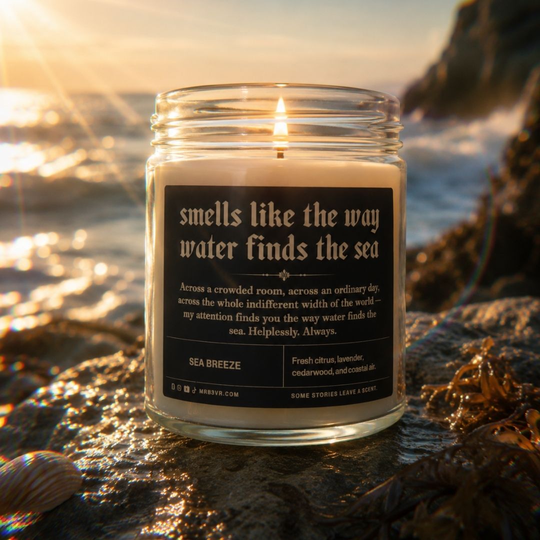 Smells Like The Way Water Finds The Sea | BookTok Soy Candle | Sea Breeze