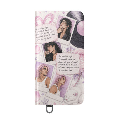Lyric Flip Case | Light Pink and Lavender Romantic Aesthetic Phone Case | Music-Inspired Folio Wallet Case
