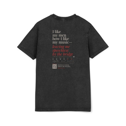 Acid Wash Graphic Tee – I Like My Men How I Like My Music Shirt | Vintage Music Lover T-Shirt | Unisex Streetwear | FREE SHIPPING WORLDWIDE