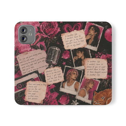 Lyric Flip Case | Dark Romantic Aesthetic Phone Case | Music-Inspired Folio Wallet Case