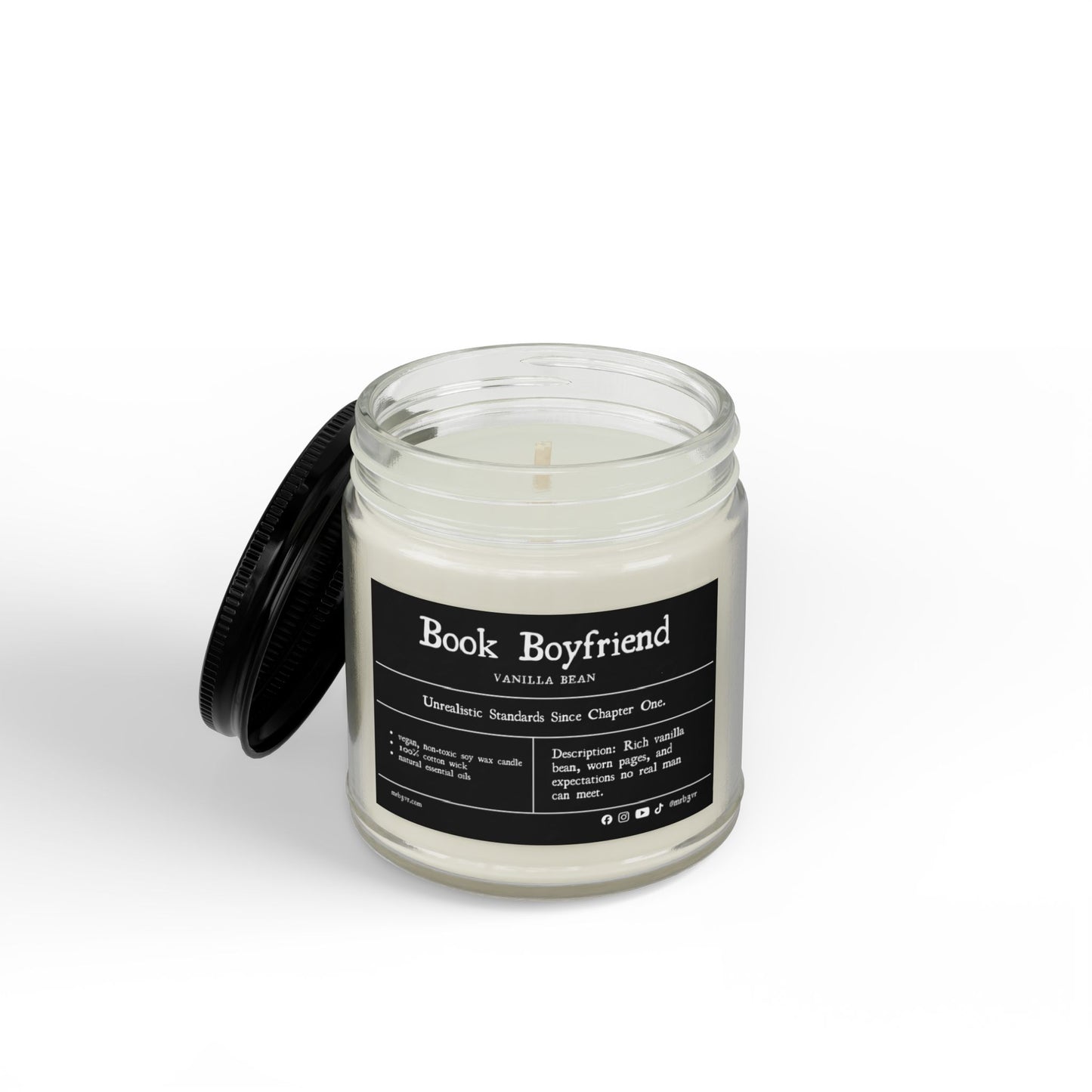 Book Boyfriend | Vanilla Bean Soy Candle | Vegan, Non-Toxic Vegan, Non-Toxic | (4oz & 9oz)