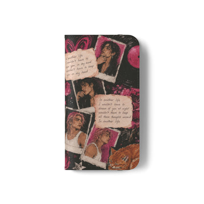 Lyric Flip Case | Dark Romantic Aesthetic Phone Case | Music-Inspired Folio Wallet Case