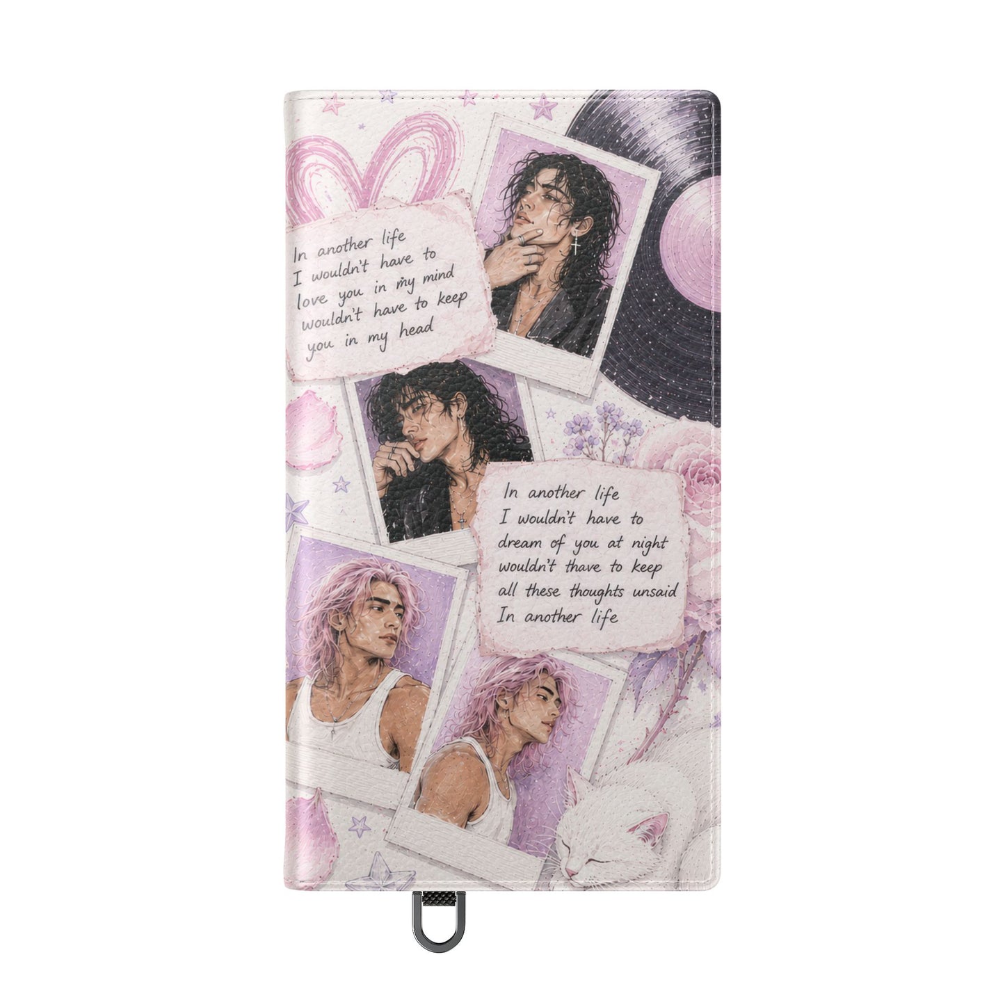 Lyric Flip Case | Light Pink and Lavender Romantic Aesthetic Phone Case | Music-Inspired Folio Wallet Case