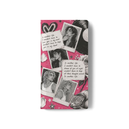 Lyric Flip Case | Bright Pink Romantic Aesthetic Phone Case | Music-Inspired Folio Wallet Case