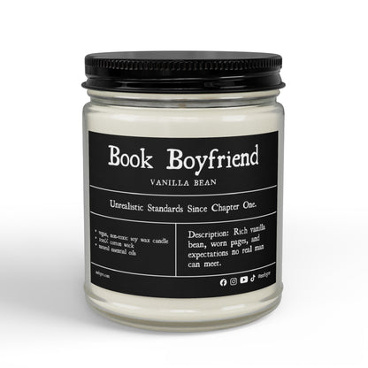 Book Boyfriend | Vanilla Bean Soy Candle | Vegan, Non-Toxic Vegan, Non-Toxic | (4oz & 9oz)