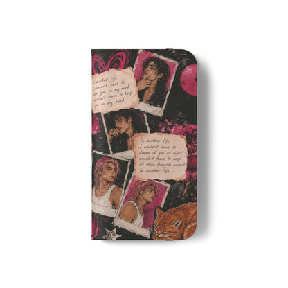 Lyric Flip Case | Dark Romantic Aesthetic Phone Case | Music-Inspired Folio Wallet Case