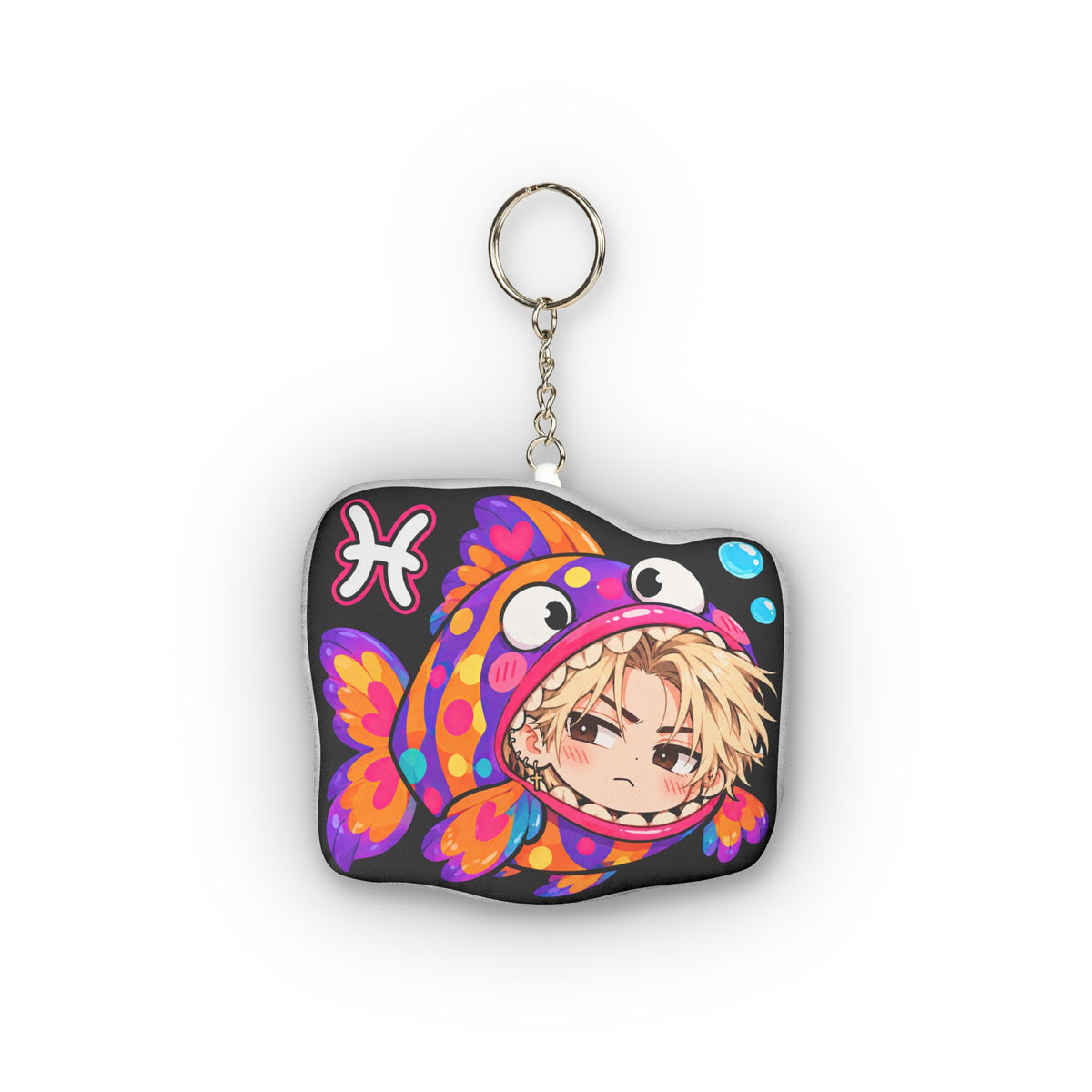 Pisces Plush Keychain – Intuitive Water Sign Chibi Zodiac Charm