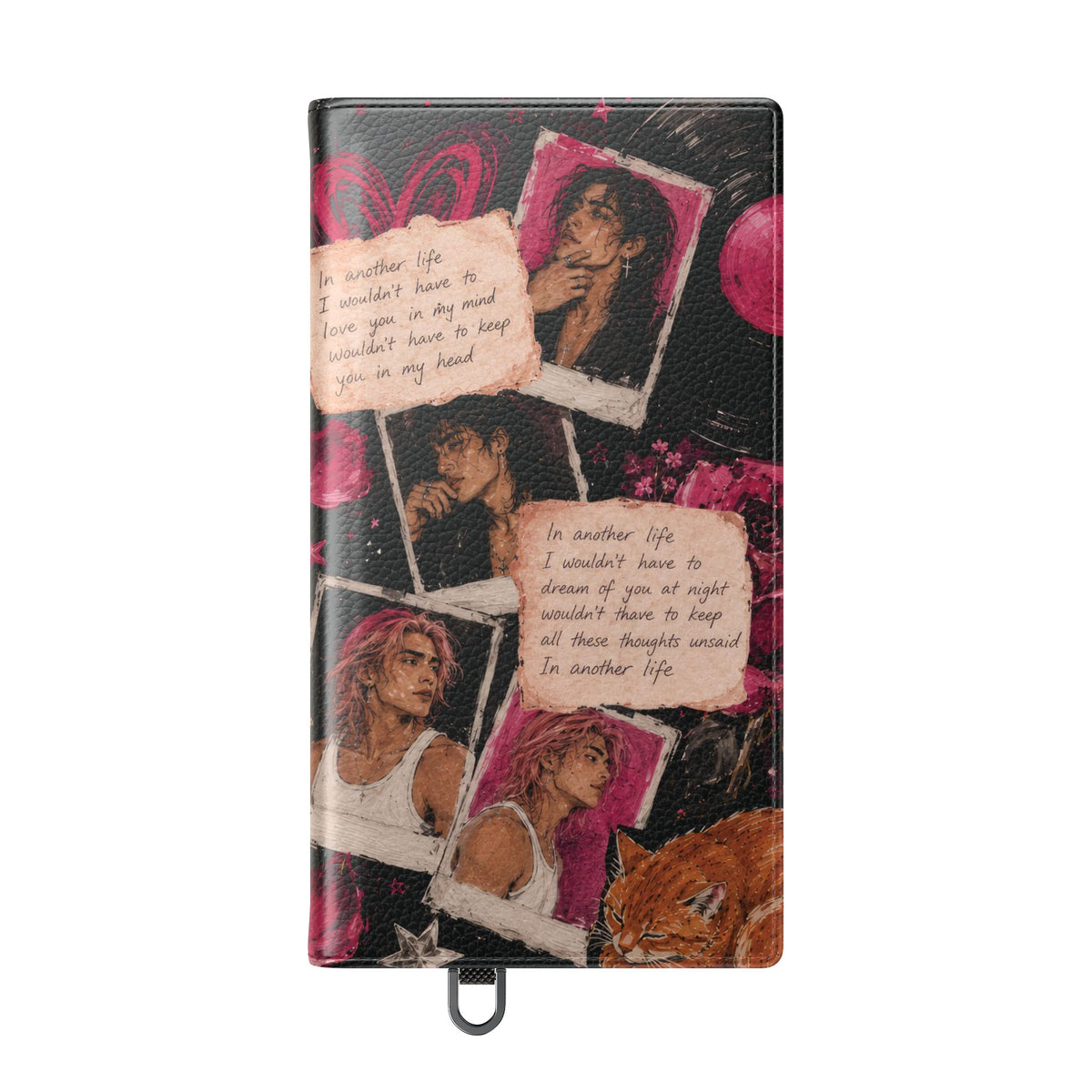 Lyric Flip Case | Dark Romantic Aesthetic Phone Case | Music-Inspired Folio Wallet Case