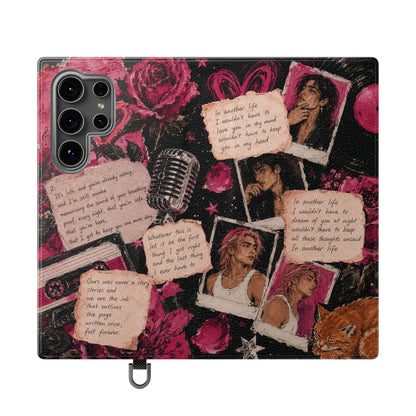 Lyric Flip Case | Dark Romantic Aesthetic Phone Case | Music-Inspired Folio Wallet Case