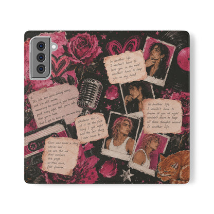 Lyric Flip Case | Dark Romantic Aesthetic Phone Case | Music-Inspired Folio Wallet Case