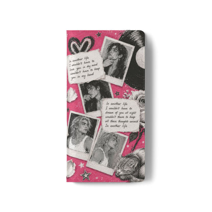 Lyric Flip Case | Bright Pink Romantic Aesthetic Phone Case | Music-Inspired Folio Wallet Case