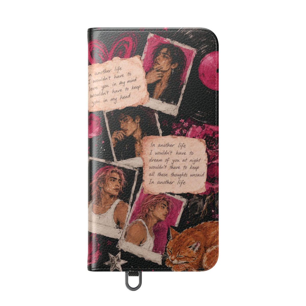 Lyric Flip Case | Dark Romantic Aesthetic Phone Case | Music-Inspired Folio Wallet Case