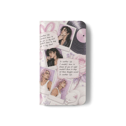Lyric Flip Case | Light Pink and Lavender Romantic Aesthetic Phone Case | Music-Inspired Folio Wallet Case