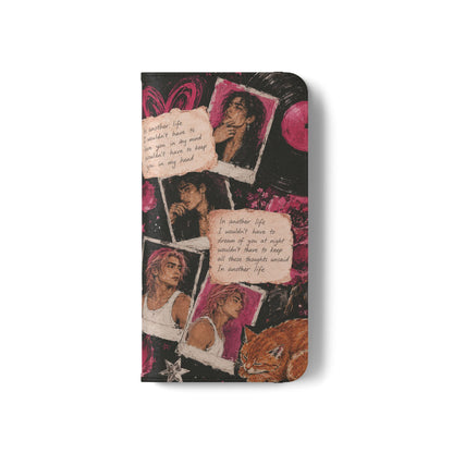 Lyric Flip Case | Dark Romantic Aesthetic Phone Case | Music-Inspired Folio Wallet Case