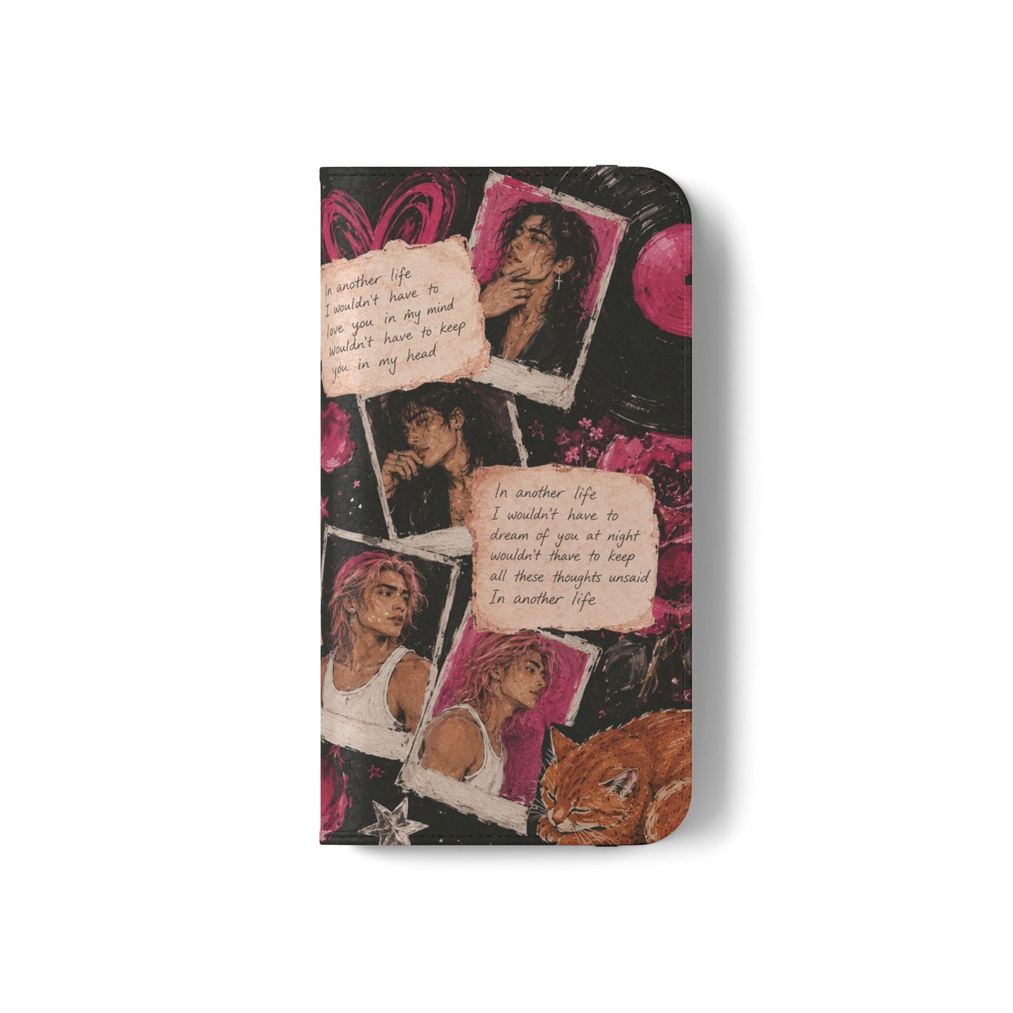 Lyric Flip Case | Dark Romantic Aesthetic Phone Case | Music-Inspired Folio Wallet Case