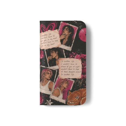 Lyric Flip Case | Dark Romantic Aesthetic Phone Case | Music-Inspired Folio Wallet Case