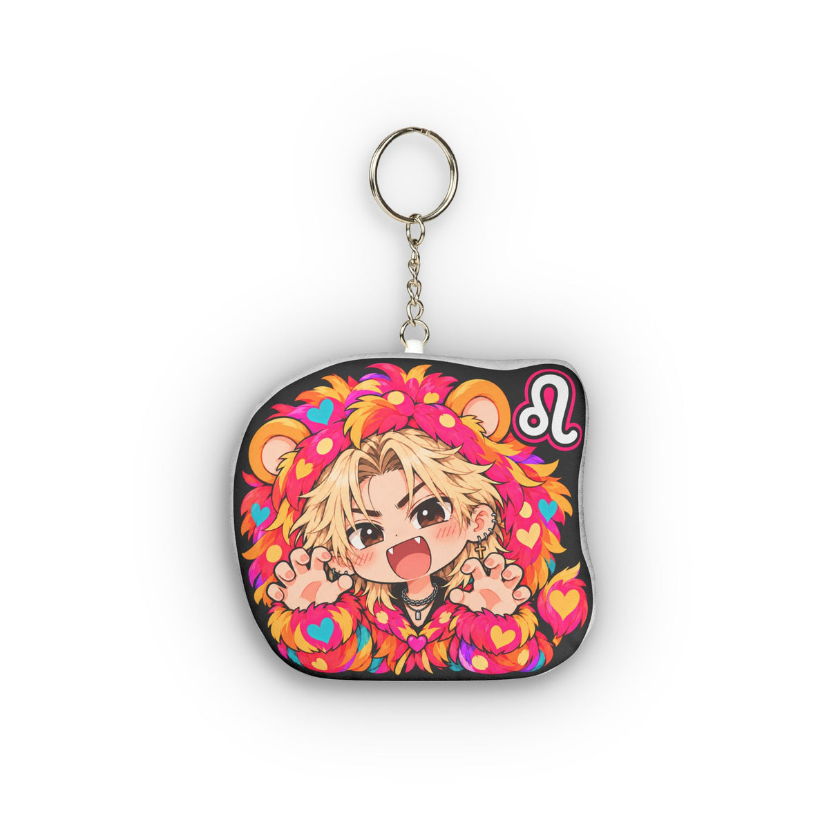 Leo Plush Keychain – Radiant Fire Sign Chibi Zodiac Charm