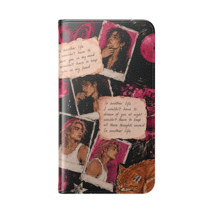Lyric Flip Case | Dark Romantic Aesthetic Phone Case | Music-Inspired Folio Wallet Case