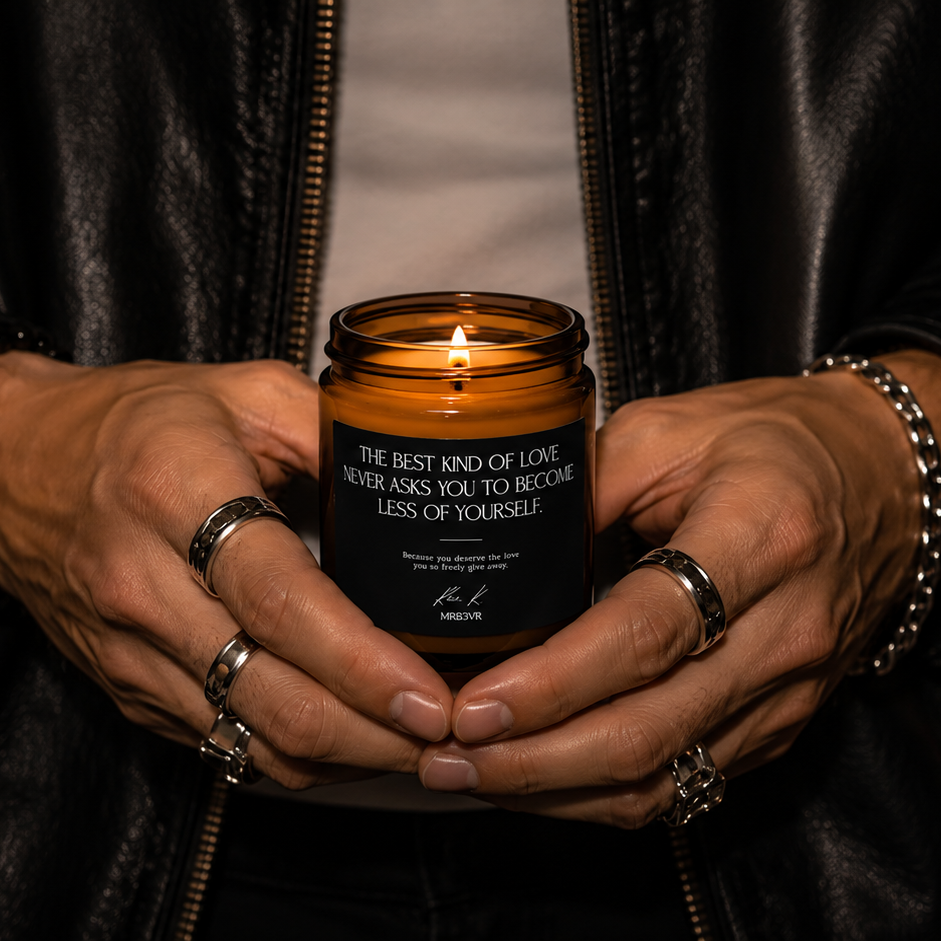 Scented Candle — "The Best Kind of Love" Amber Jar Soy Candle (Multi-Size)