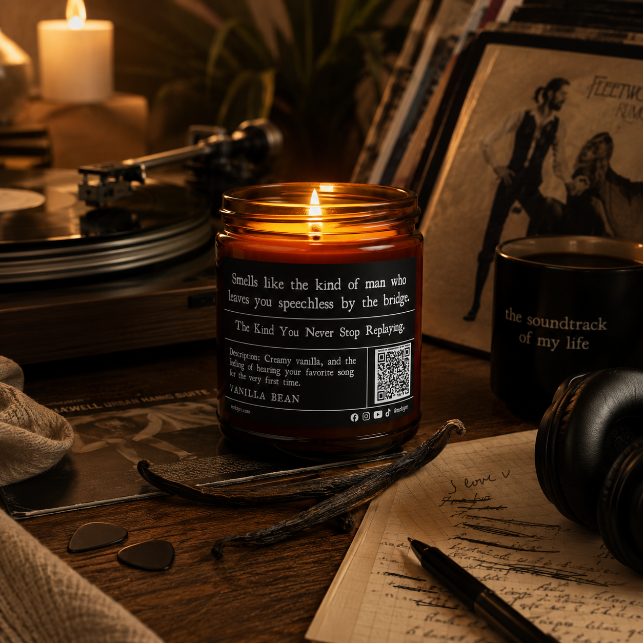 The Soundtrack Collection | Vanilla Bean Soy Candle | Vegan, Non-Toxic | 4oz & 9oz
