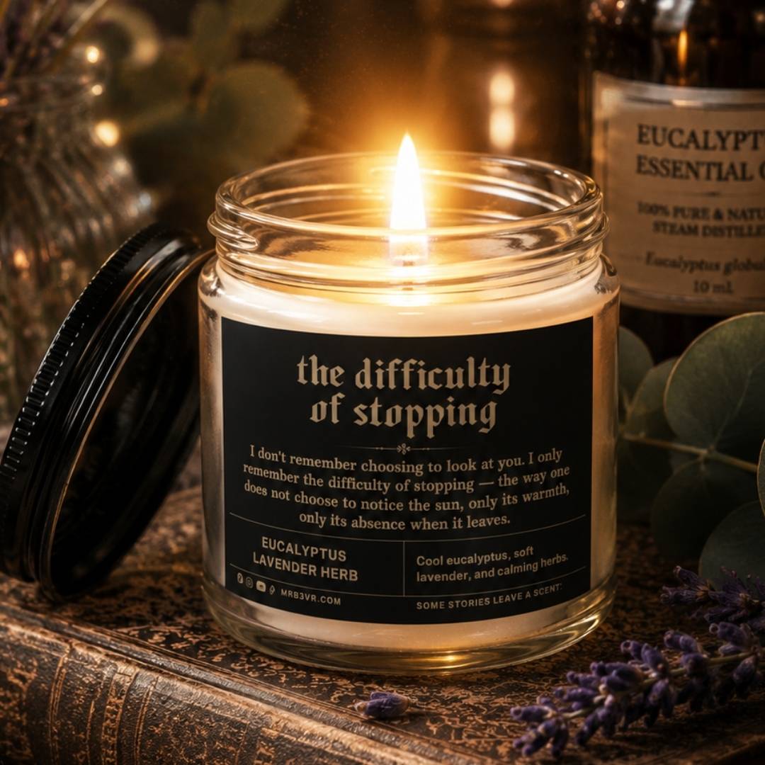 The Difficulty of Stopping | BookTok Soy Candle | Eucalyptus Lavender Herb