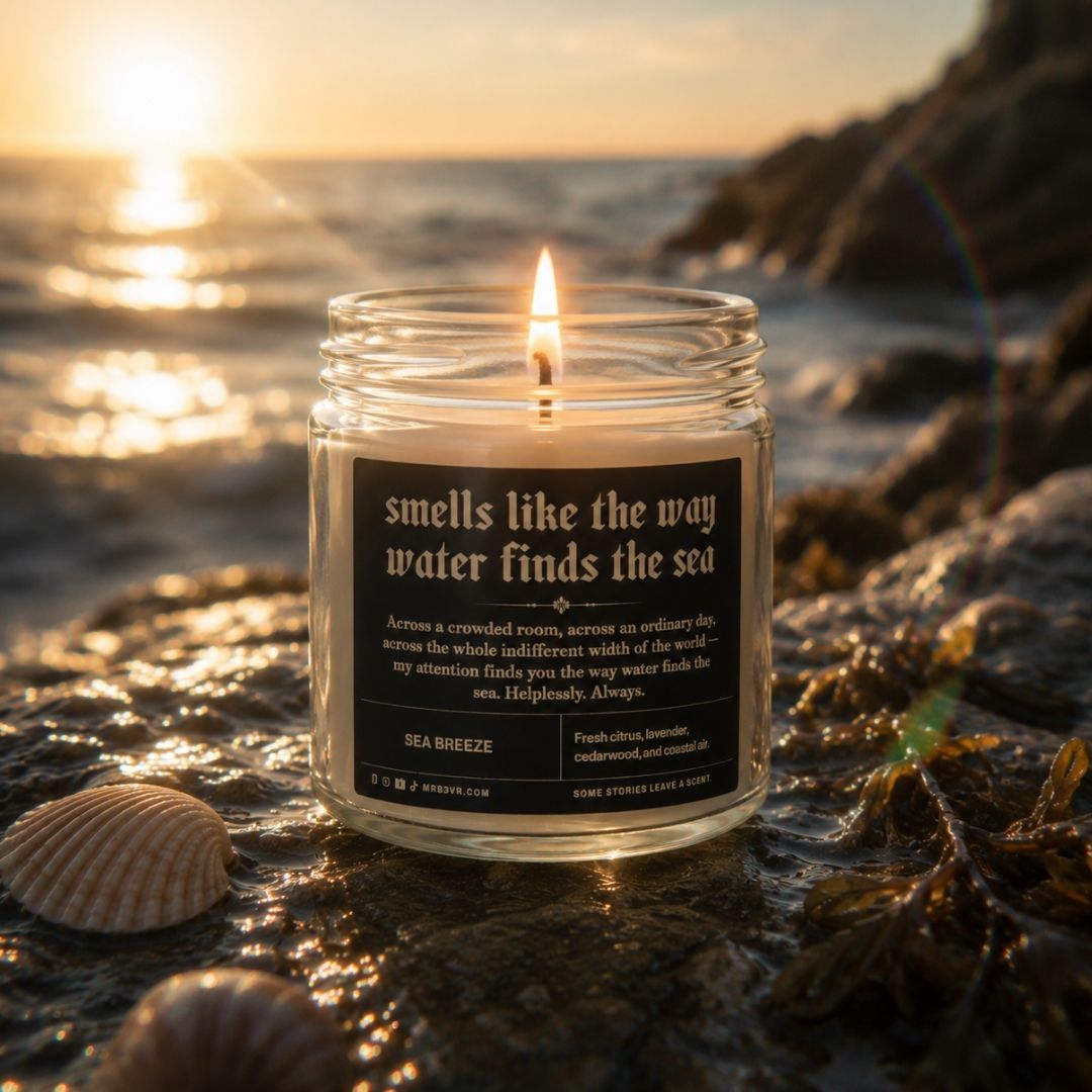 Smells Like The Way Water Finds The Sea | BookTok Soy Candle | Sea Breeze