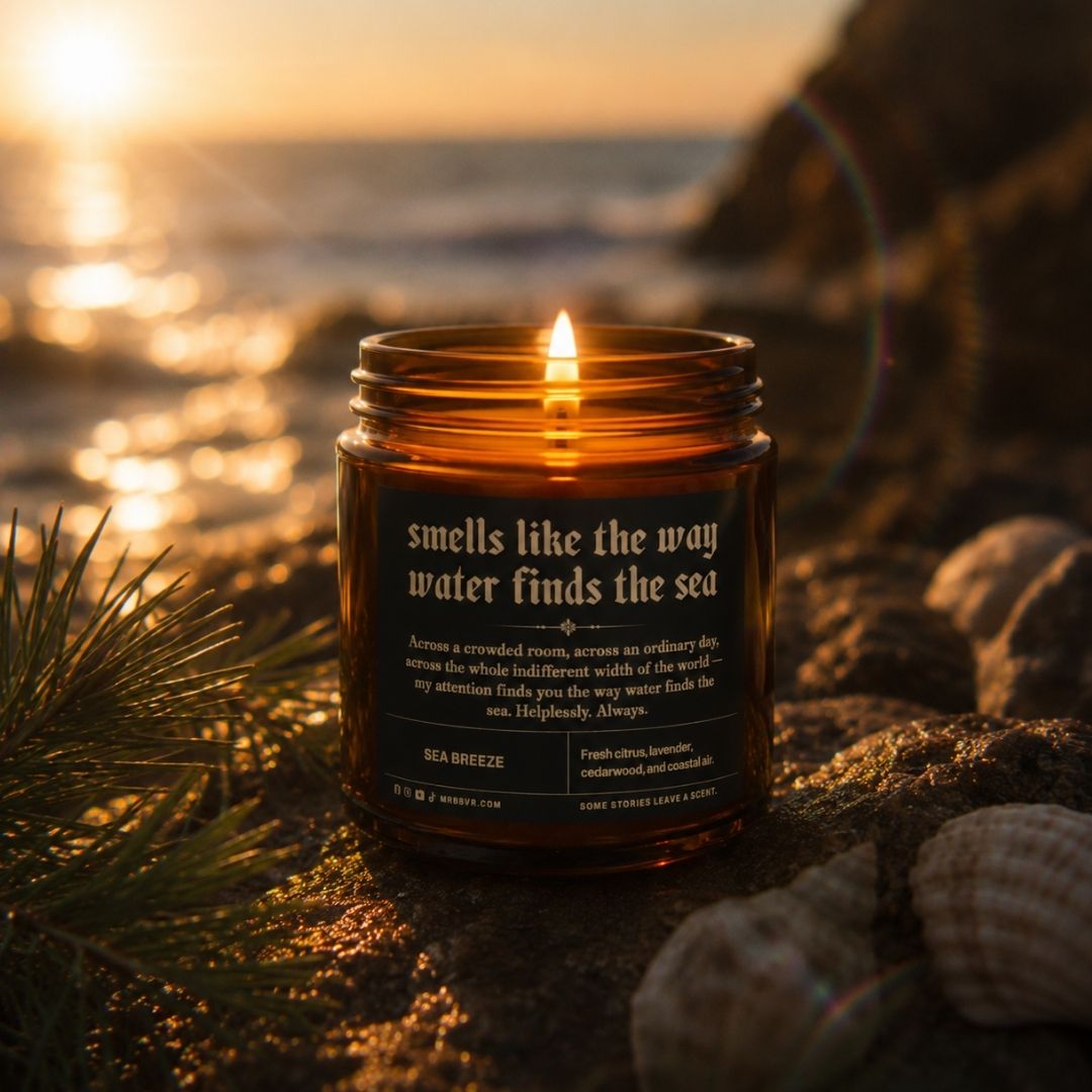 Smells Like The Way Water Finds The Sea | BookTok Soy Candle | Sea Breeze