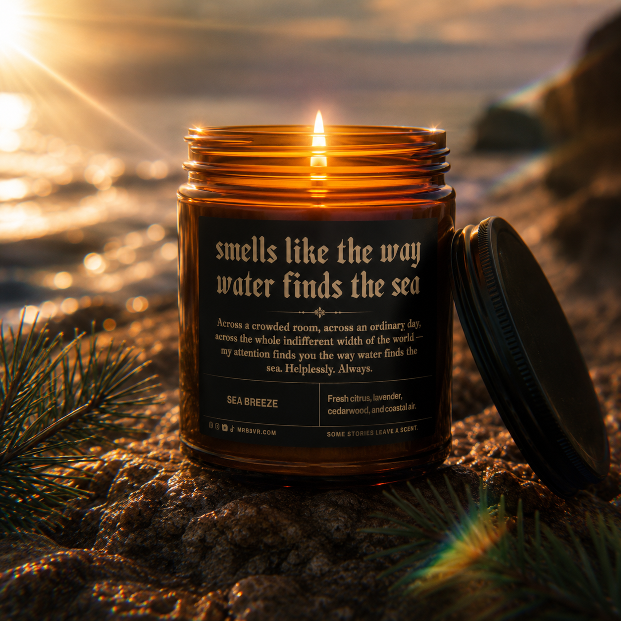 Smells Like The Way Water Finds The Sea | BookTok Soy Candle | Sea Breeze