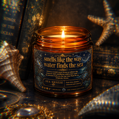 Smells Like The Way Water Finds The Sea | BookTok Soy Candle | Sea Breeze
