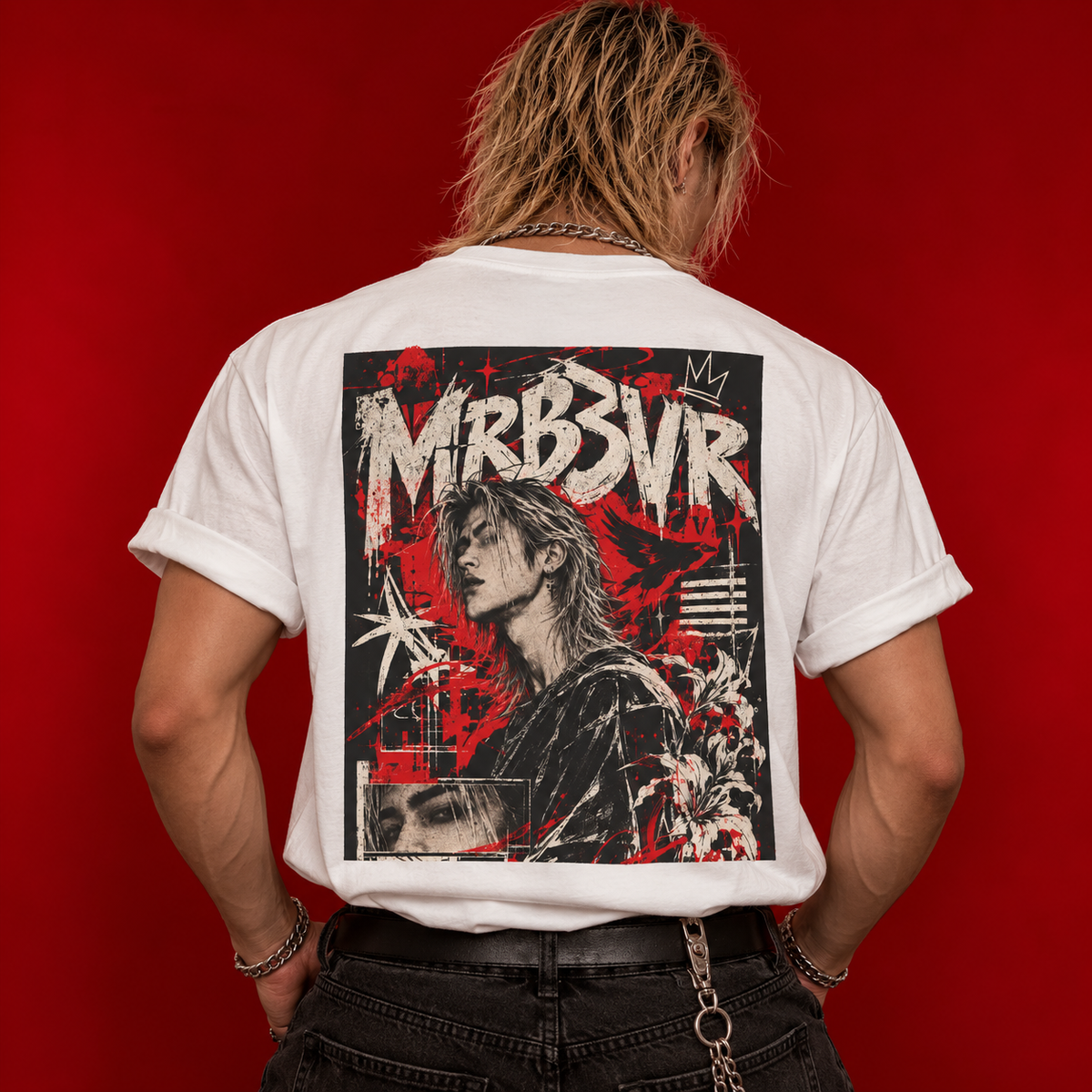 Retro Punk Graphic Tee — 'MRB3VR' Portrait Design