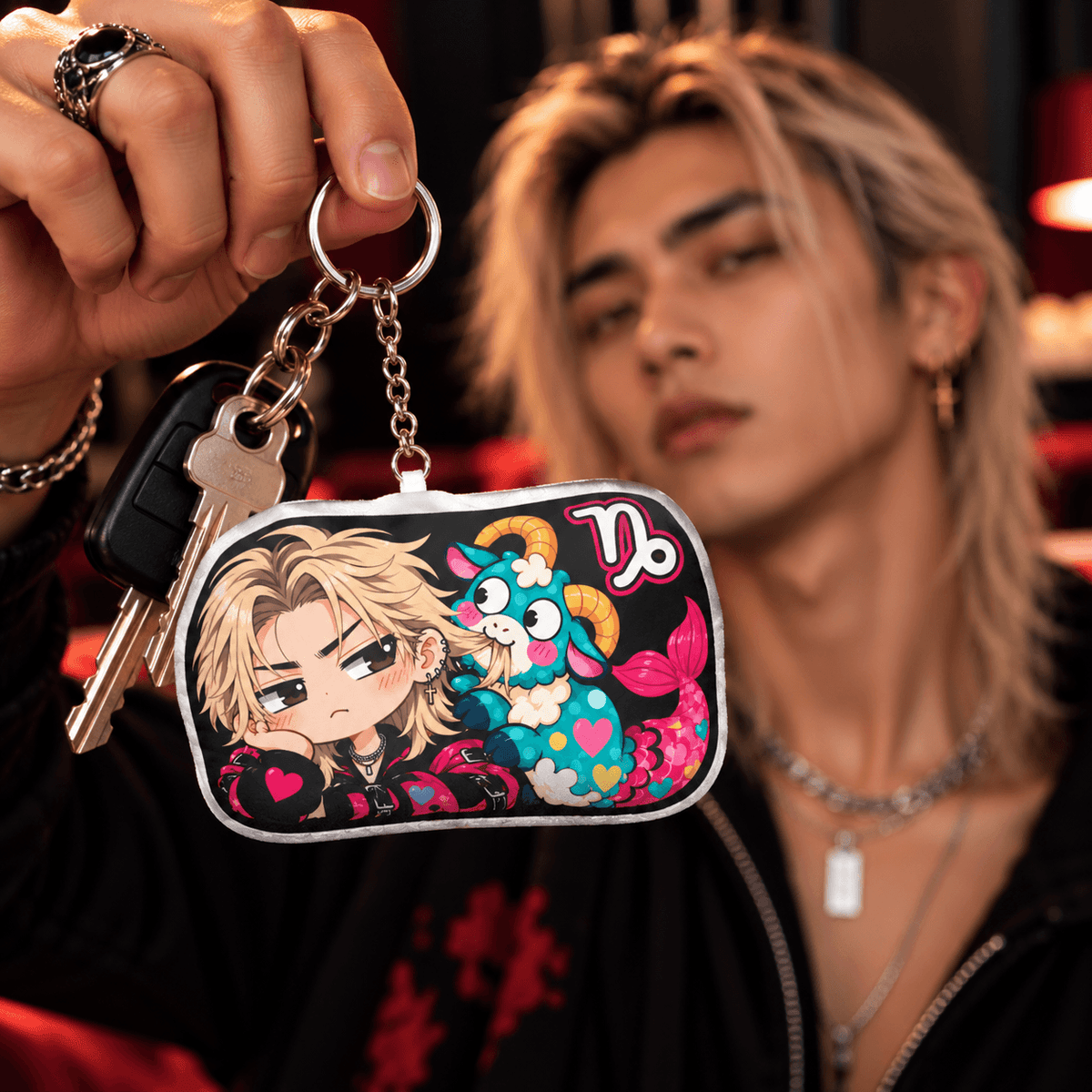 Capricorn Plush Keychain – Ambitious Earth Sign Chibi Zodiac Charm