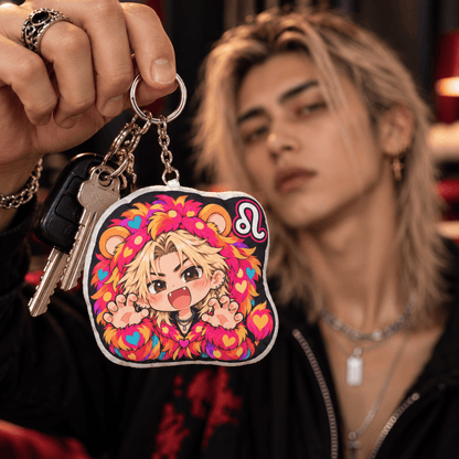 Leo Plush Keychain – Radiant Fire Sign Chibi Zodiac Charm