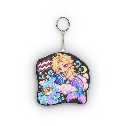 Aquarius Plush Keychain – Visionary Air Sign Chibi Zodiac Charm