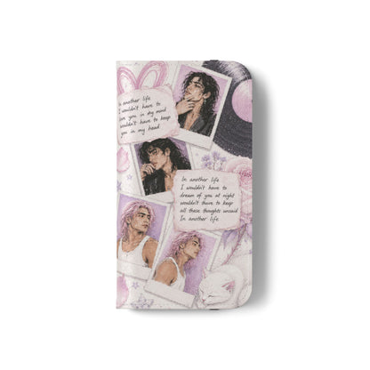 Lyric Flip Case | Light Pink and Lavender Romantic Aesthetic Phone Case | Music-Inspired Folio Wallet Case
