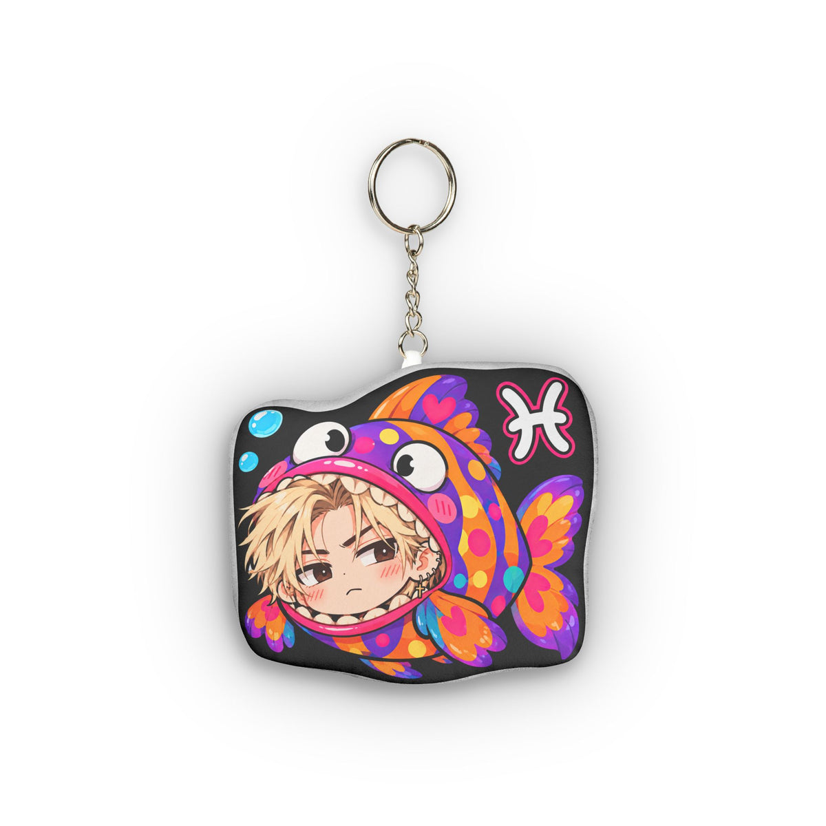 Pisces Plush Keychain – Intuitive Water Sign Chibi Zodiac Charm
