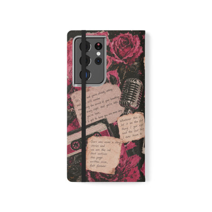 Lyric Flip Case | Dark Romantic Aesthetic Phone Case | Music-Inspired Folio Wallet Case
