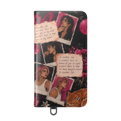 Lyric Flip Case | Dark Romantic Aesthetic Phone Case | Music-Inspired Folio Wallet Case