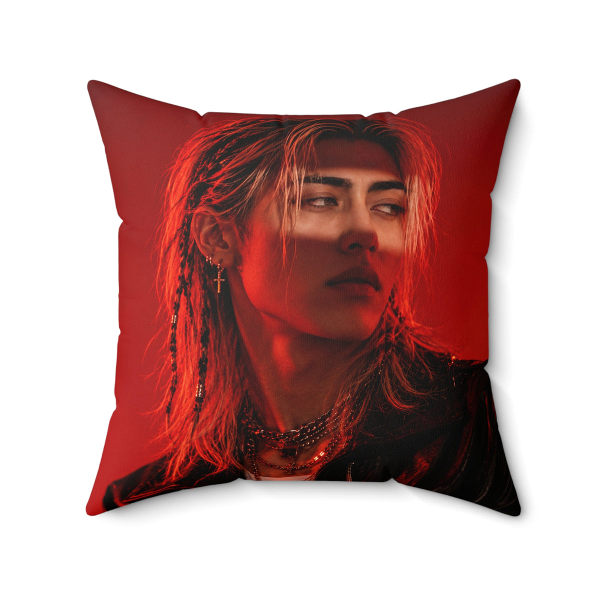MRB3VR Spun Polyester Square Statement Pillow — Complete Pillow Included