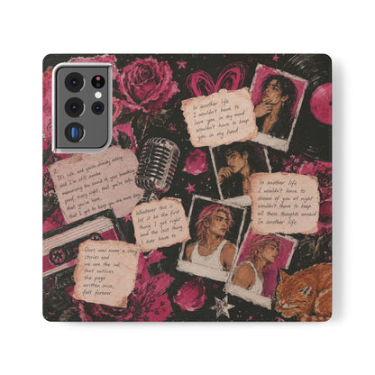 Lyric Flip Case | Dark Romantic Aesthetic Phone Case | Music-Inspired Folio Wallet Case