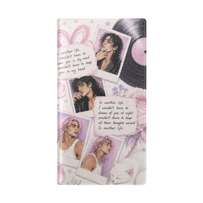 Lyric Flip Case | Light Pink and Lavender Romantic Aesthetic Phone Case | Music-Inspired Folio Wallet Case
