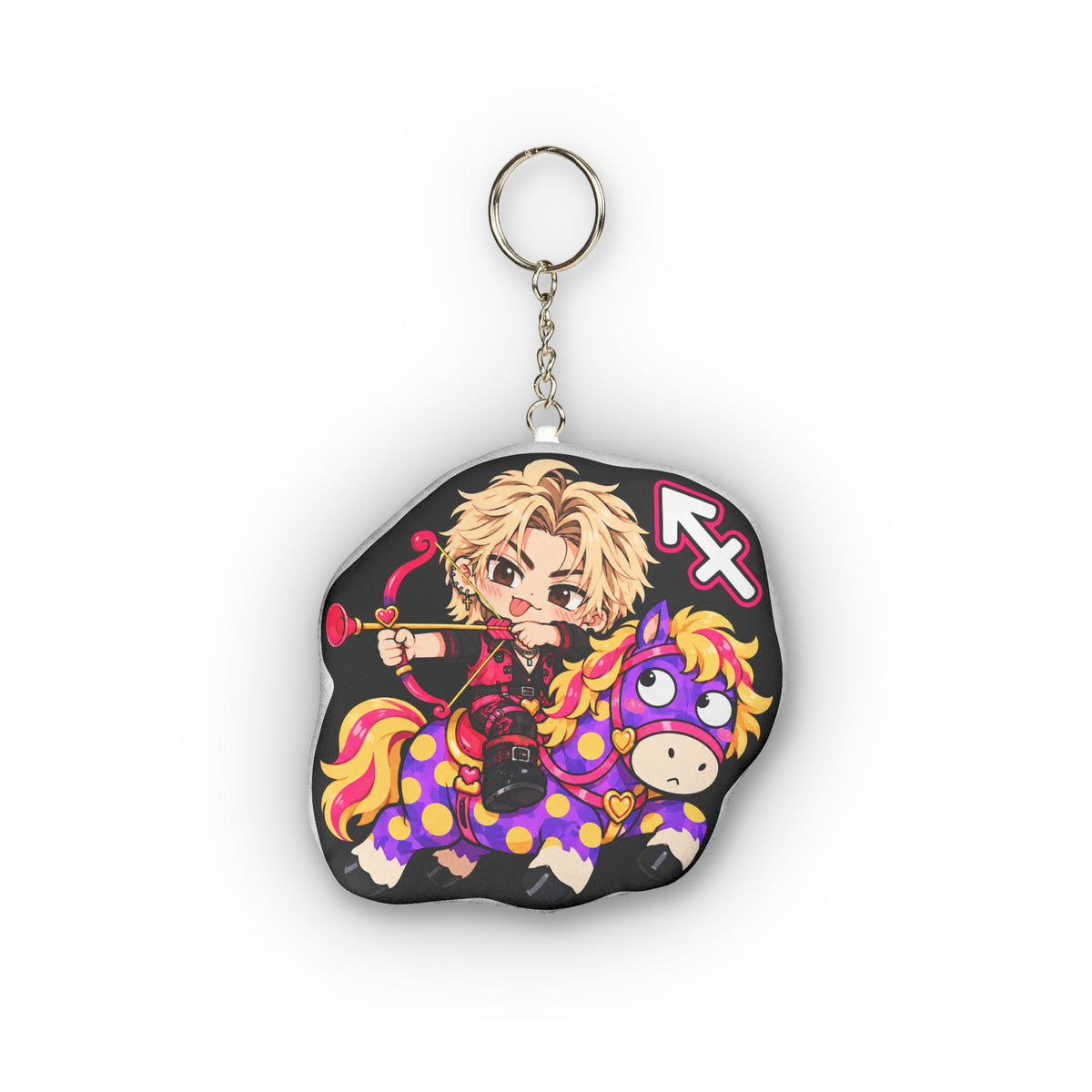 Sagittarius Plush Keychain – Adventurous Fire Sign Chibi Zodiac Charm