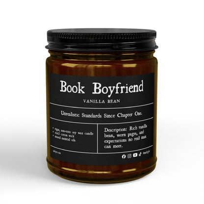 Book Boyfriend | Vanilla Bean Soy Candle | Vegan, Non-Toxic Vegan, Non-Toxic | (4oz & 9oz)