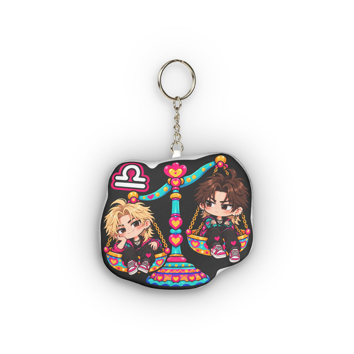 Libra Plush Keychain – Elegant Air Sign Chibi Zodiac Charm