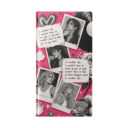 Lyric Flip Case | Bright Pink Romantic Aesthetic Phone Case | Music-Inspired Folio Wallet Case