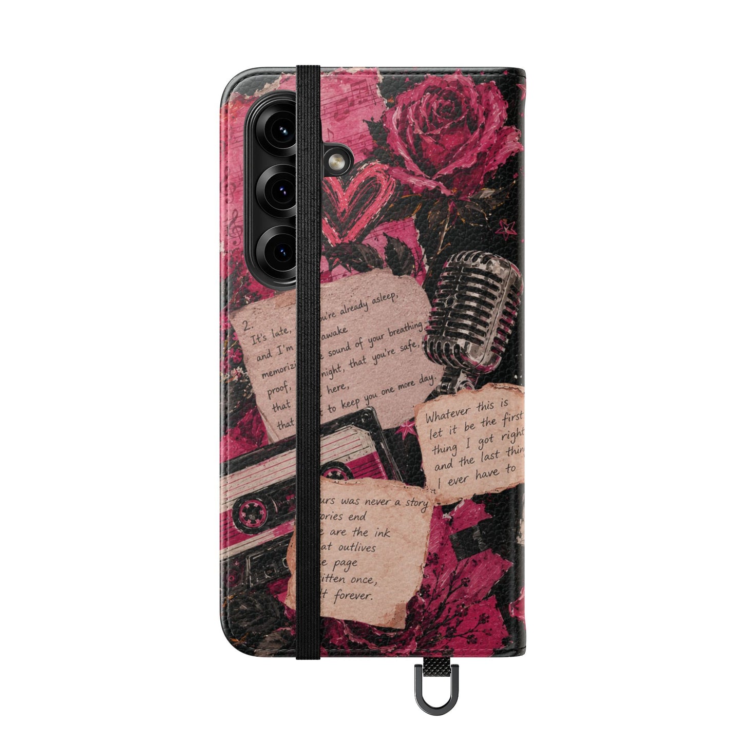 Lyric Flip Case | Dark Romantic Aesthetic Phone Case | Music-Inspired Folio Wallet Case