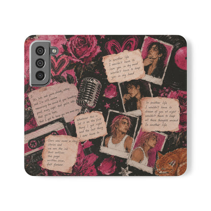 Lyric Flip Case | Dark Romantic Aesthetic Phone Case | Music-Inspired Folio Wallet Case