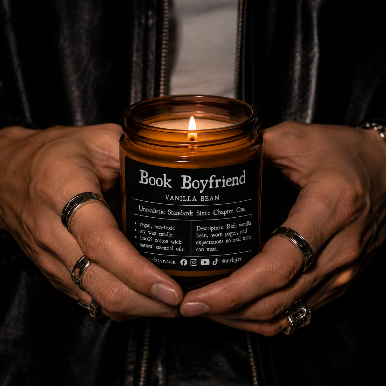 Book Boyfriend | Vanilla Bean Soy Candle | Vegan, Non-Toxic Vegan, Non-Toxic | (4oz & 9oz)