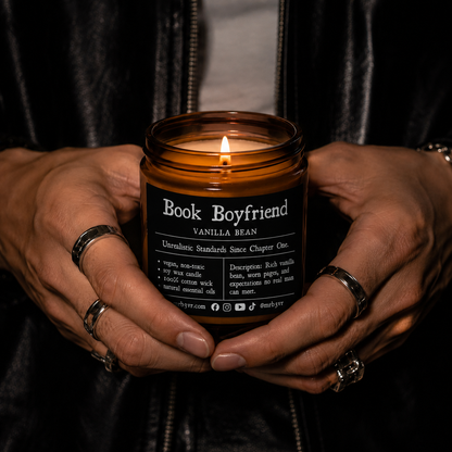 Book Boyfriend | Vanilla Bean Soy Candle | Vegan, Non-Toxic Vegan, Non-Toxic | (4oz & 9oz)